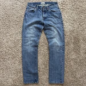 Taylor Stitch Democratic Jeans Men Size 32x33 Blue Organic Cotton Selvedge Denim